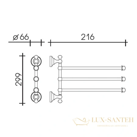 полотенцедержатель schein saine chrome 7053052 21,6 см, хром