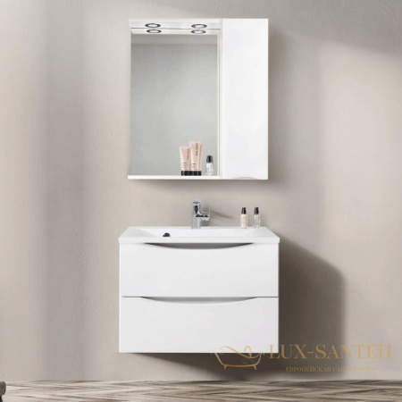 зеркальный шкаф belbagno marino marino-spc-600/750-1a-bl-p-r 60 см с подсветкой, bianco lucido