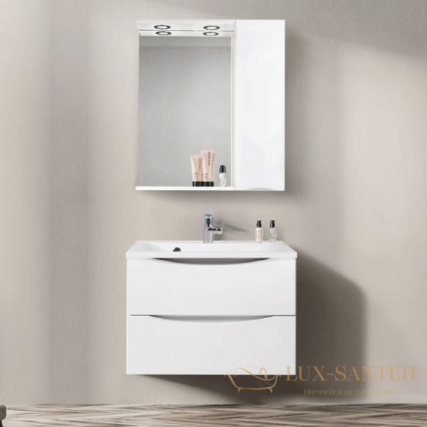 зеркальный шкаф belbagno marino marino-spc-900/750-1a-bl-p-r 90 см с подсветкой, bianco lucido