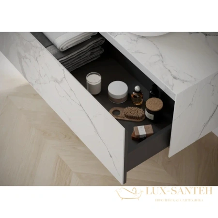 тумба sancos stone st120sv 119,9 см, белый мрамор