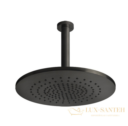 верхний душ gessi 316 shower 54152.707 ø 355 мм, black metal brushed pvd