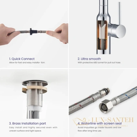 смеситель timo saona 2386/00fl для кухни, хром