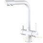 смеситель wasserkraft a8357 для кухни с подключением к фильтру, белый матовый