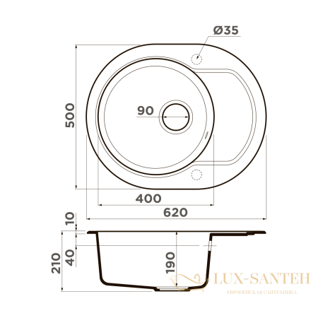 кухонная мойка omoikiri manmaru 62-be artgranit х ваниль, 4993349
