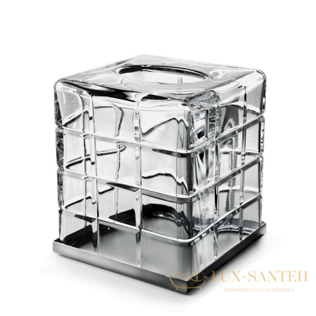 контейнер для салфеток настольный 3sc palace, pa71acrcfsm, прозрачный хрусталь/никель черный сатинированный