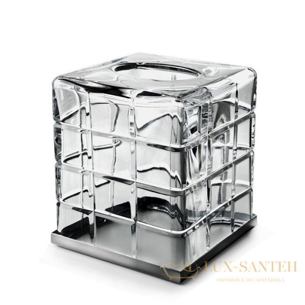 контейнер для салфеток настольный 3sc palace, pa71acrcfsm, прозрачный хрусталь/никель черный сатинированный