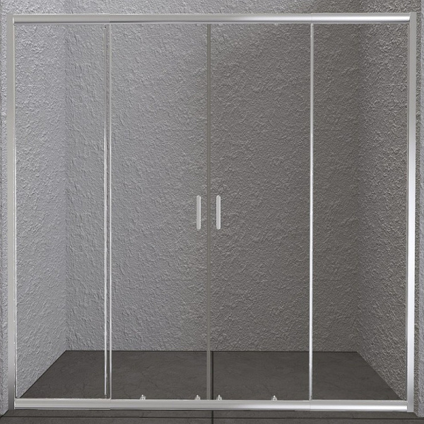 душевая дверь belbagno unique unique-bf-2-150/180-c-cr 180 см профиль хром, стекло прозрачное 