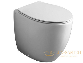 приставной безободковый унитаз simas bormio br 01 bia, белый