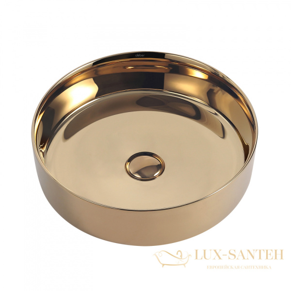 раковина накладная abber bequem ac2109gg, 40х40 см, золото глянцевый