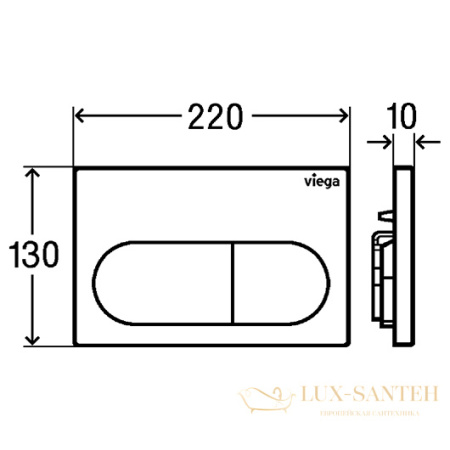 панель смыва viega prevista visign for life 6 773755, хром матовый