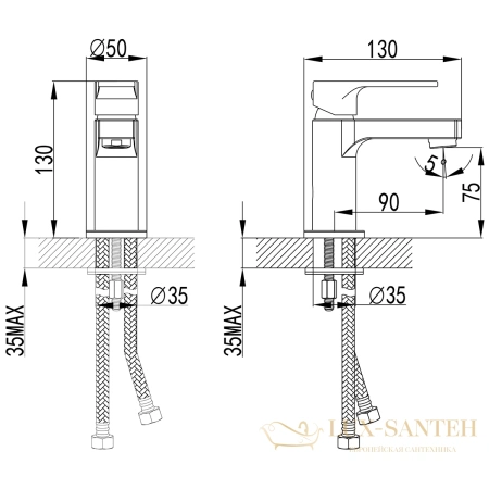 смеситель для раковины lemark plus grace lm1506с