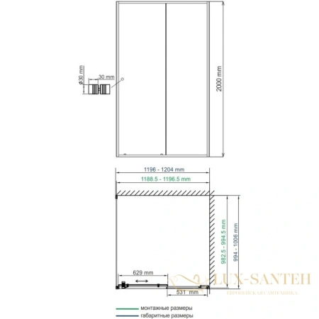 душевой уголок wasserkraft rhin 44s10 120х100 см 