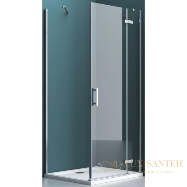 душевой уголок belbagno kraft-ah-12 kraft-ah-12-80/90-c-cr-r 80x90 см, стекло прозрачное