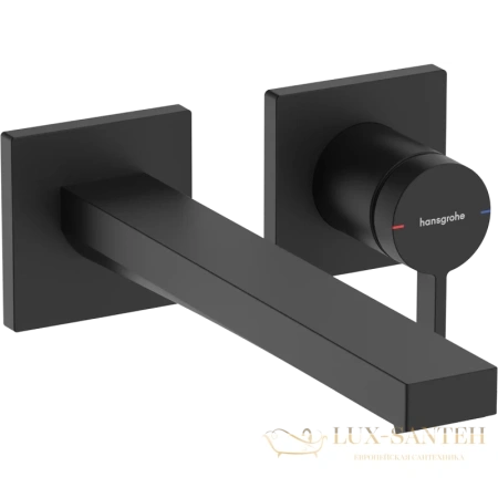 смеситель для раковины встраиваемый hansgrohe tecturis e coolstart ecosmart 73051670, с выпуском, черный матовый