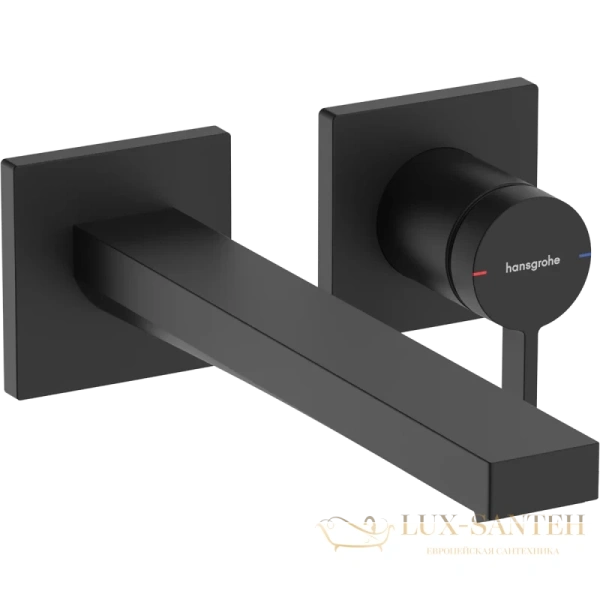 смеситель для раковины встраиваемый hansgrohe tecturis e coolstart ecosmart 73051670, с выпуском, черный матовый