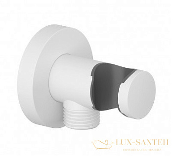 держатель ручного душа с подключением душевого шланга kludi a-qa 6054753-00, белый матовый