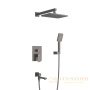 душевая система встраиваемая для ванны cezares slider-vdset-gm, со встроенной частью, оружейная сталь брашированная