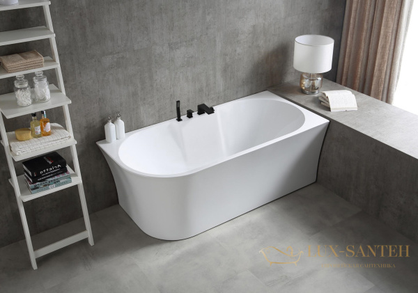 ванна акриловая угловая abber ab9335-1.7 r, белый глянцевый