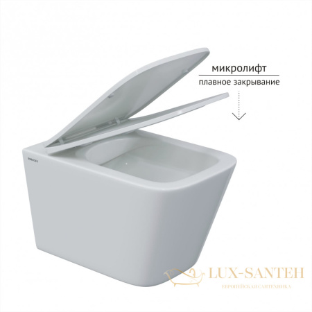 унитаз подвесной berges floe s 082134 безободковый, с сиденьем микролифт, белый