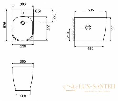 биде belbagno prado bb10150b, белый