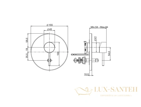 смеситель для душа встраиваемый fima carlo frattini spillo up f3039x2sn, на 2 выхода, никель брашированный