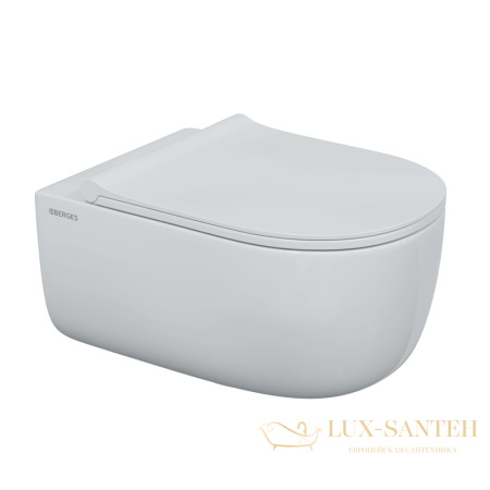 комплект berges 043358: подвесной унитаз ego xl с системой инсталляции atom 410 и панелью смыва, белый