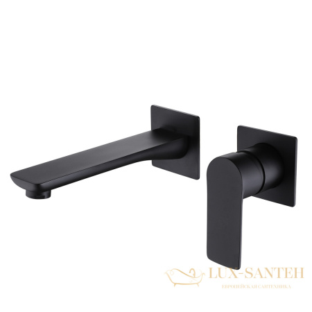 смеситель для раковины встроенный, abber weiss insel af8082b, черный матовый