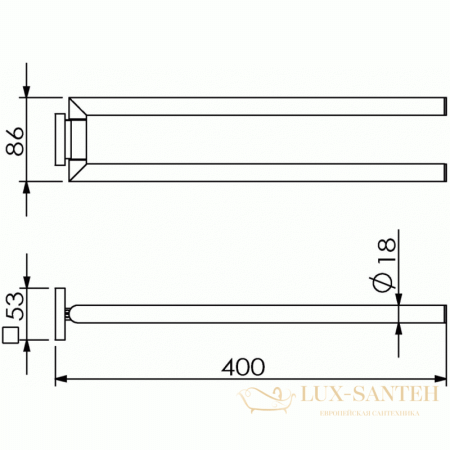 полотенцедержатель langberger ledro 11808e 40 см, хром