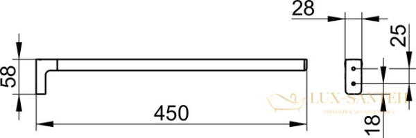 полотенцедержатель keuco moll, 12720210000, нержавеющая сталь шлифованная