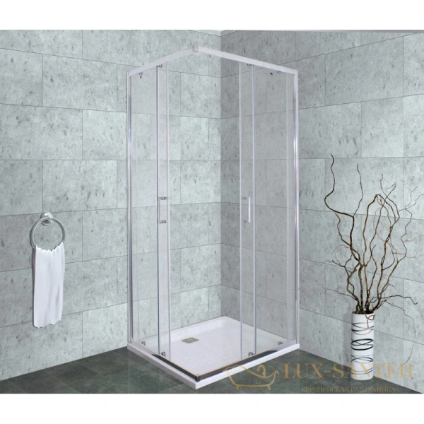душевой уголок timo altti altti-611 c без поддона 100x100 см, стекло прозрачное