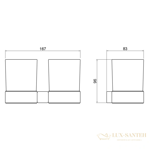 стакан для зубных щеток двойной timo selene 17034/17, золото матовое