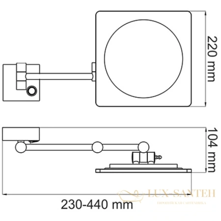 косметическое зеркало wasserkraft k-1008 x 12, хром