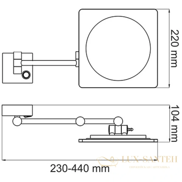 косметическое зеркало wasserkraft k-1008 x 12, хром