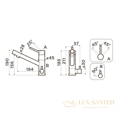 смеситель для кухни omoikiri tonami-ca, 4994221, цвет карамель