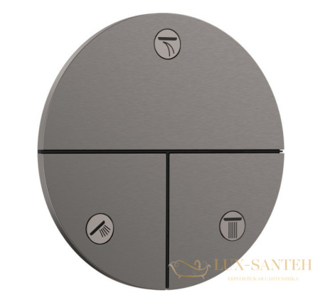 переключатель потоков hansgrohe showerselect comfort s 15558340, на 3 выхода, черный хром шлифованный