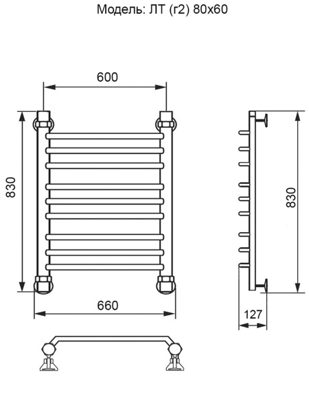 полотенцесушитель ника trapezium лт (г2) 80/60, цвет хром