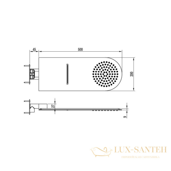 верхний душ rgw shower panels 21140362-01 sp-62, хром