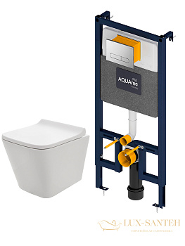 комплект aquame aqm42004cr: инсталляция с клавишей aqm4001cr, унитаз aqm2004 с быстросъемным сиденьем микролифт