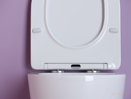 унитаз подвесной ceramica nova uno cn11001, безободковый, с сиденьем микролифт, белый