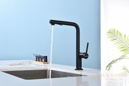 смеситель для кухни с выдвижным изливом paulmark neo ne214419-401, антрацит