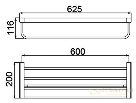 полка для полотенец timo selene 17058/17, золото матовое