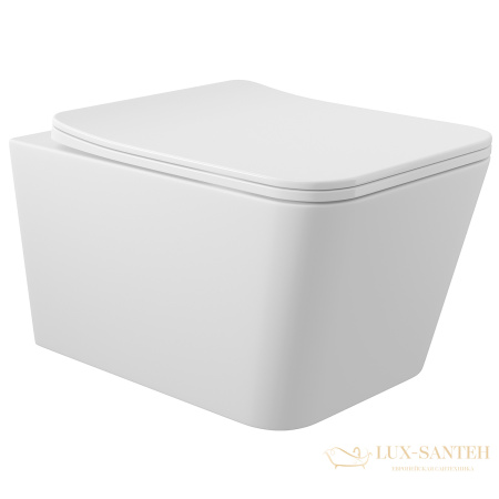 унитаз подвесной aqueduto macio, mac0110, 520*370 безободковый, сиденье с микролифтом, белый матовый