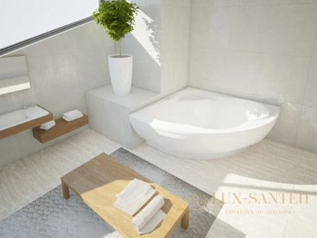 акриловая ванна aquatek галатея gal135-0000022 135x135 с фронтальным экраном, без гидромассажа