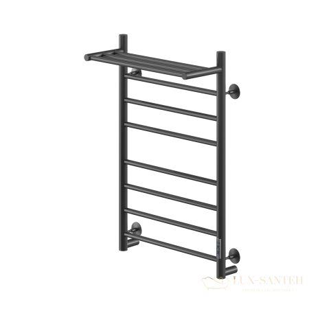 полотенцесушитель электрический кабельный ника way-2 80/50 с полкой ral9005 черный матовый u