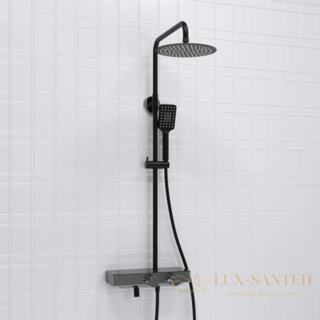 душевая система wasserkraft abens a114.258.130.cb thermo 248 мм, черный матовый