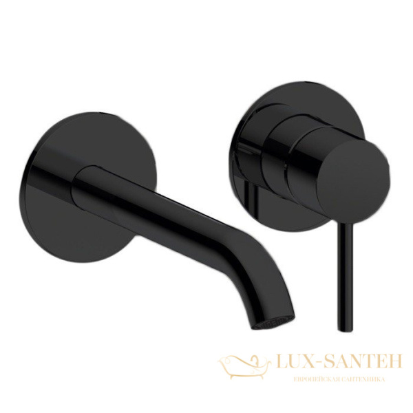 смеситель для раковины встраиваемый almar e210054.mb, внешняя часть, излив 160-185 черный матовый