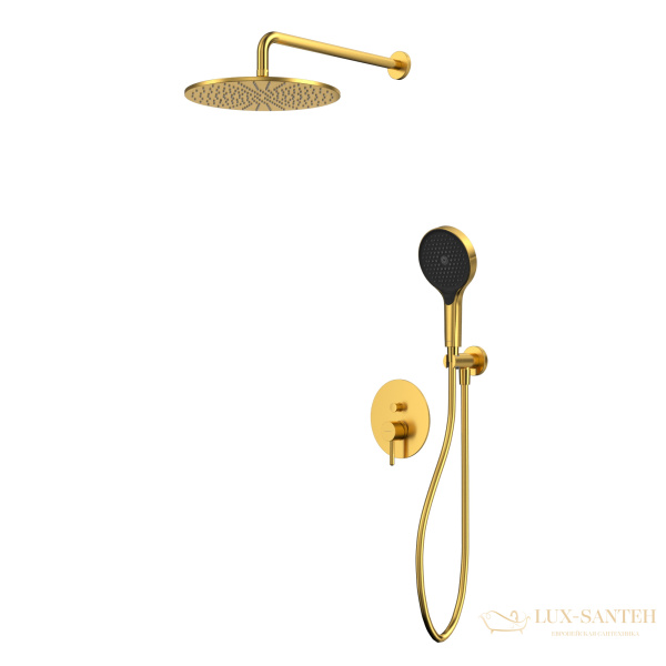 душевая система для душа скрытого монтажа whitecross y, yset04topglb, золото брашированное