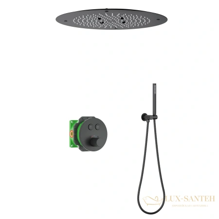душевая система для душа термостатическая встраиваемая timo saona sx-2370/03sm, черный матовый