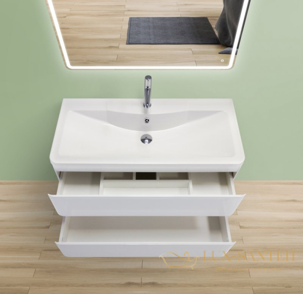тумба под раковину belbagno albano albano-900-2c-so-bl подвесная, bianco lucido