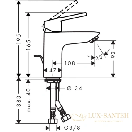 смеситель для раковины hansgrohe logis loop 71151000